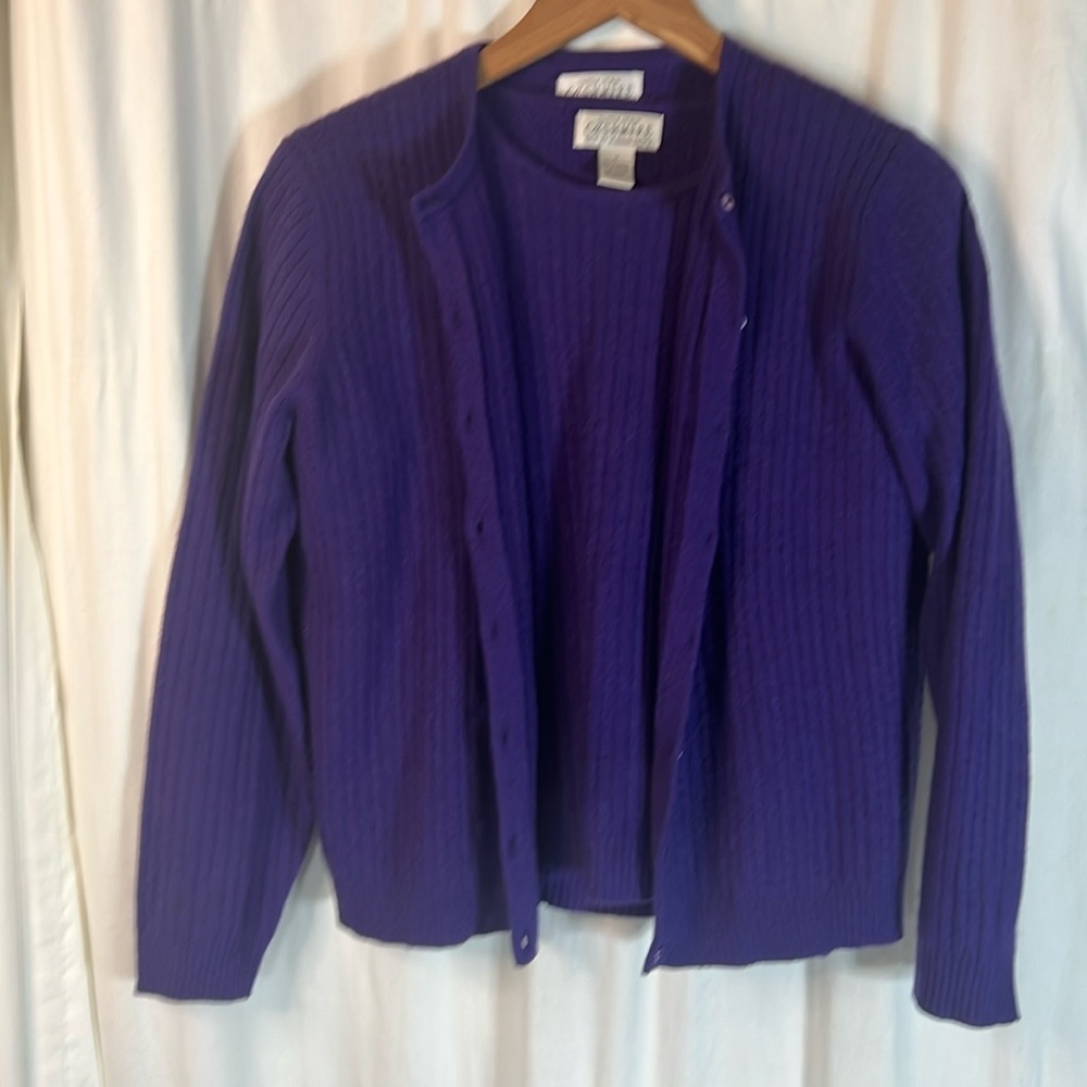 Sutton Studio Silk/Cashmere Cardigan Sweater Set